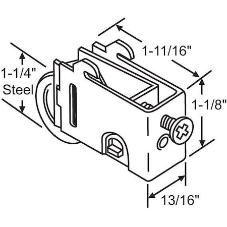 Strybuc Patio Door Roller Assembly 900-10098A